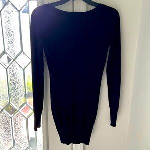 SAYWHAT?: New Women Black Stretch Long Sleeve Body Con Dress, Size XS